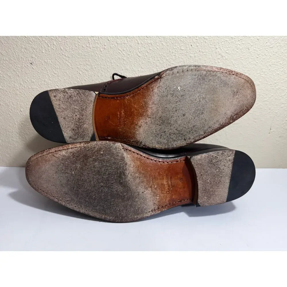 Magnannni for Saks Fifth Avenue Cap Toe Men's Brown Leather Lace‎ Up Shoes 13 M